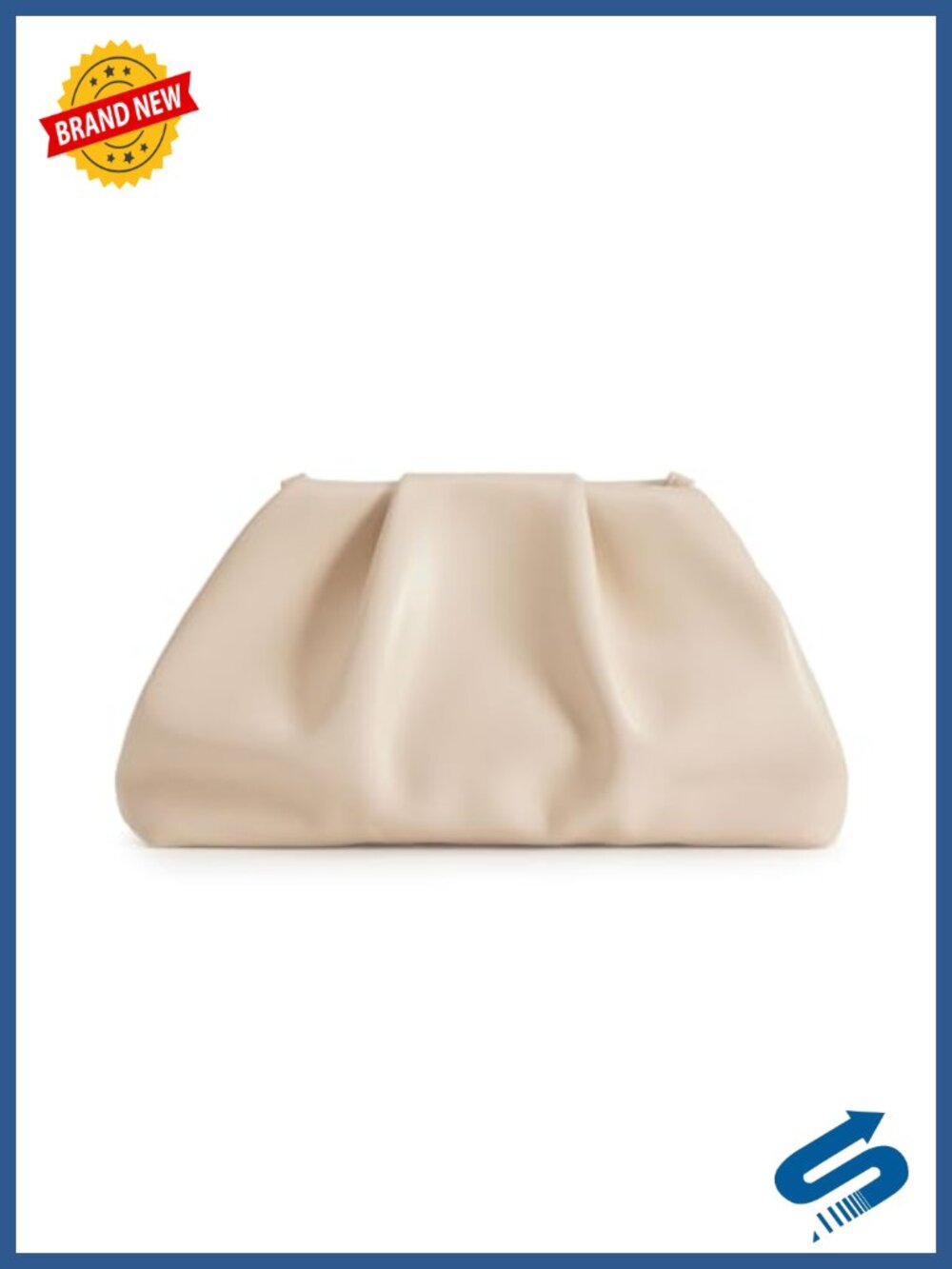 Pleated Vegan PU Evening Clutch Crossbody Shoulder Bag